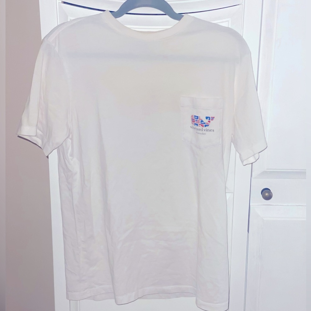Vineyard Vines Small Red White and Blue Whale Tshirt